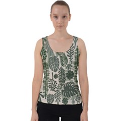 Plants Leaves Boho Botany Foliage Velvet Tank Top by Bedest