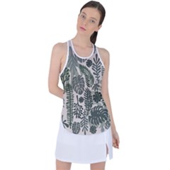 Plants Leaves Boho Botany Foliage Racer Back Mesh Tank Top by Bedest