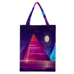 Egyptian Pyramids Night Landscape Cartoon Classic Tote Bag by Ndabl3x