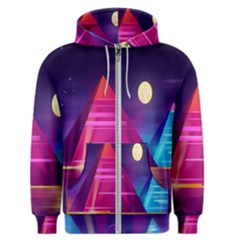 Egyptian Pyramids Night Landscape Cartoon Men s Zipper Hoodie by Ndabl3x