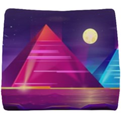 Egyptian Pyramids Night Landscape Cartoon Seat Cushion by Ndabl3x