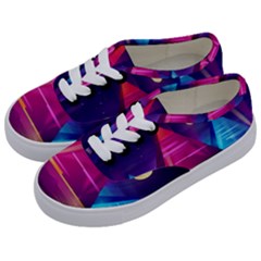 Egyptian Pyramids Night Landscape Cartoon Kids  Classic Low Top Sneakers by Ndabl3x