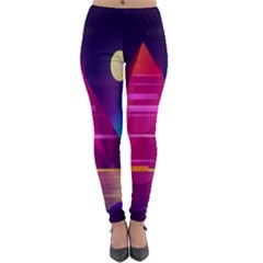 Egyptian Pyramids Night Landscape Cartoon Lightweight Velour Leggings by Ndabl3x