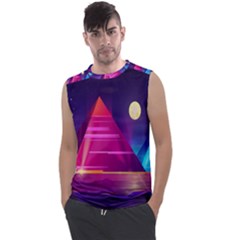 Egyptian Pyramids Night Landscape Cartoon Men s Regular Tank Top by Ndabl3x