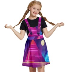 Egyptian Pyramids Night Landscape Cartoon Kids  Apron Dress by Ndabl3x