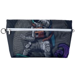 Illustration Astronaut Cosmonaut Paying Skateboard Sport Space With Astronaut Suit Handbag Organizer