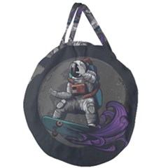 Illustration Astronaut Cosmonaut Paying Skateboard Sport Space With Astronaut Suit Giant Round Zipper Tote by Ndabl3x