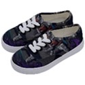 Illustration Astronaut Cosmonaut Paying Skateboard Sport Space With Astronaut Suit Kids  Classic Low Top Sneakers View2