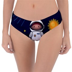 Boy Spaceman Space Rocket Ufo Planets Stars Reversible Classic Bikini Bottoms by Ndabl3x