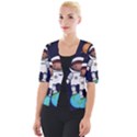 Boy Spaceman Space Rocket Ufo Planets Stars Cropped Button Cardigan View1