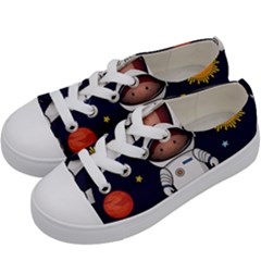 Boy Spaceman Space Rocket Ufo Planets Stars Kids  Low Top Canvas Sneakers