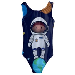 Boy Spaceman Space Rocket Ufo Planets Stars Kids  Cut-out Back One Piece Swimsuit by Ndabl3x