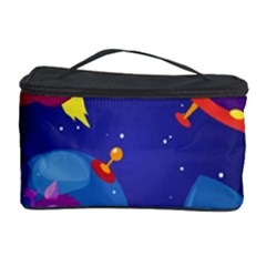 Cartoon Funny Aliens With Ufo Duck Starry Sky Set Cosmetic Storage Case by Ndabl3x