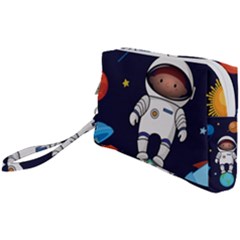 Boy Spaceman Space Rocket Ufo Planets Stars Wristlet Pouch Bag (small) by Ndabl3x