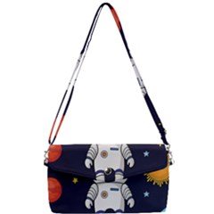 Boy Spaceman Space Rocket Ufo Planets Stars Removable Strap Clutch Bag by Ndabl3x