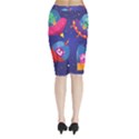 Cartoon Funny Aliens With Ufo Duck Starry Sky Set Midi Wrap Pencil Skirt View2