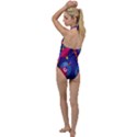 Cartoon Funny Aliens With Ufo Duck Starry Sky Set Go with the Flow One Piece Swimsuit View2