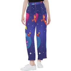 Cartoon Funny Aliens With Ufo Duck Starry Sky Set Women s Pants  by Ndabl3x