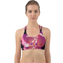 Astronaut Spacesuit Standing Surfboard Surfing Milky Way Stars Back Web Sports Bra by Ndabl3x