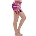 Astronaut Spacesuit Standing Surfboard Surfing Milky Way Stars Lightweight Velour Yoga Shorts View3