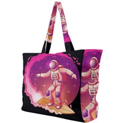 Astronaut Spacesuit Standing Surfboard Surfing Milky Way Stars Simple Shoulder Bag by Ndabl3x