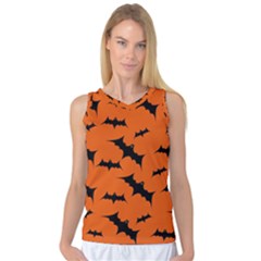 Halloween Card With Bats Flying Pattern Women s Basketball Tank Top by Hannah976