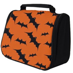 Halloween Card With Bats Flying Pattern Full Print Travel Pouch (big)