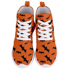 Halloween Card With Bats Flying Pattern Women s Lightweight High Top Sneakers by Hannah976