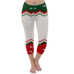 Merry Christmas Happy New Year Capri Winter Leggings  by artworkshop