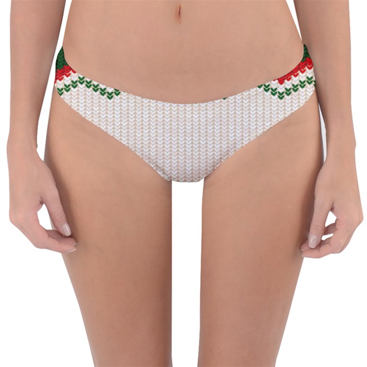 Merry Christmas Happy New Year Reversible Hipster Bikini Bottoms