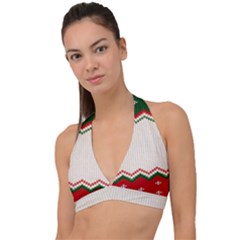 Merry Christmas Happy New Year Halter Plunge Bikini Top by artworkshop