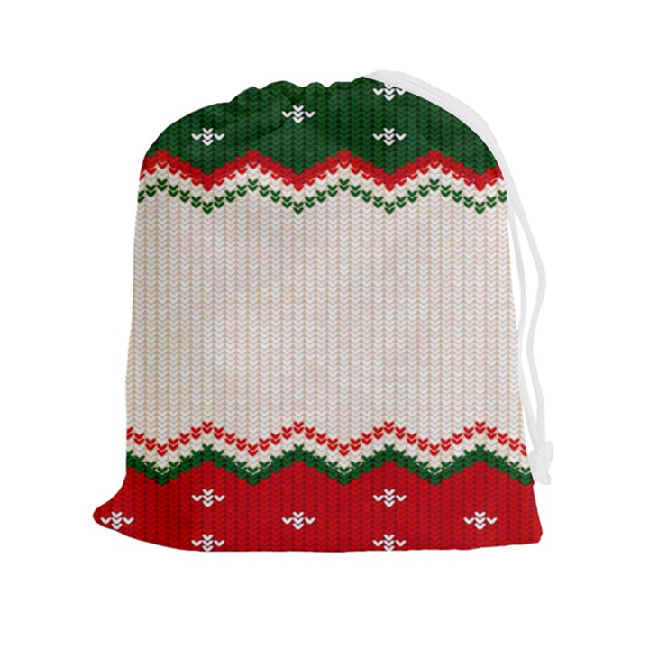 Merry Christmas Happy New Year Drawstring Pouch (2XL)