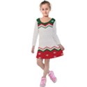 Merry Christmas Happy New Year Kids  Long Sleeve Velvet Dress View1