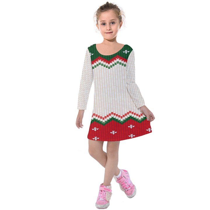 Merry Christmas Happy New Year Kids  Long Sleeve Velvet Dress