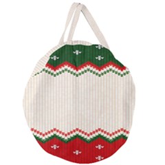 Merry Christmas Happy New Year Giant Round Zipper Tote