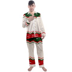 Merry Christmas Happy New Year Men s Long Sleeve Satin Pajamas Set by artworkshop