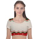 Merry Christmas Happy New Year Velvet Short Sleeve Crop Top  View1