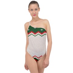 Merry Christmas Happy New Year Classic One Shoulder Swimsuit by artworkshop