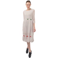 Merry Christmas Happy New Year Ruffle End Midi Chiffon Dress by artworkshop