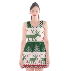 Merry Christmas Ugly Scoop Neck Skater Dress by artworkshop