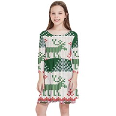 Merry Christmas Ugly Kids  Quarter Sleeve Skater Dress