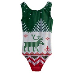 Merry Christmas Ugly Kids  Cut-out Back One Piece Swimsuit