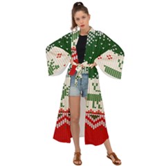 Merry Christmas Ugly Maxi Kimono by artworkshop