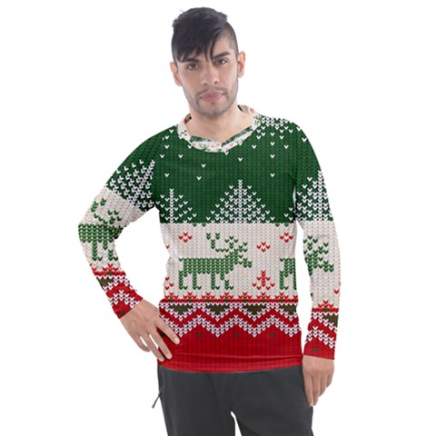 Merry Christmas Ugly Men s Pique Long Sleeve T-shirt by artworkshop