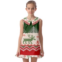 Merry Christmas Ugly Kids  Pilgrim Collar Ruffle Hem Dress by artworkshop