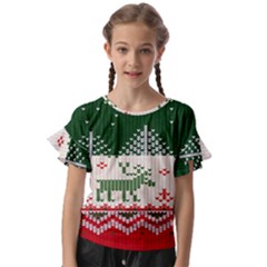 Merry Christmas Ugly Kids  Cut Out Flutter Sleeves by artworkshop