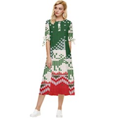 Merry Christmas Ugly Bow Sleeve Chiffon Midi Dress by artworkshop