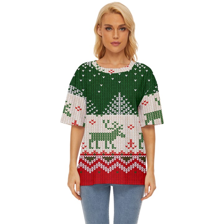 Merry Christmas Ugly Oversized Basic T-Shirt