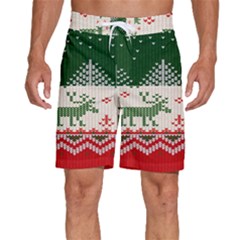 Merry Christmas Ugly Men s Beach Shorts by artworkshop