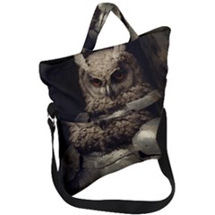 Owl Knight Fold Over Handle Tote Bag